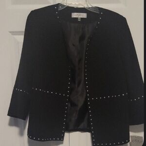 Kasper ladies black dress jacket with detailing size medium new with tags